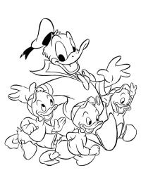 Donald Duck avec Riri, Fifi et Loulou Duck
