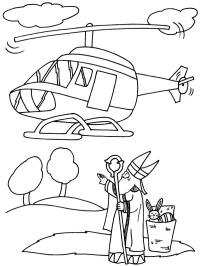 Saint Nicolas en hélicoptère