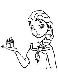 Elsa avec un cadeau