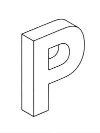 Lettre P en 3D