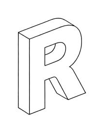 Lettre R en 3D