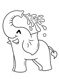 L'éléphant crache de l'eau