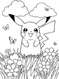 Pikachu dans l'herbe