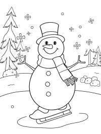 Bonhomme de neige sur patins