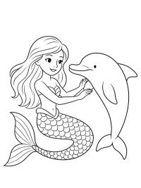 Sirène avec dauphin