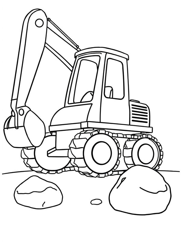 Excavatrice Coloriage