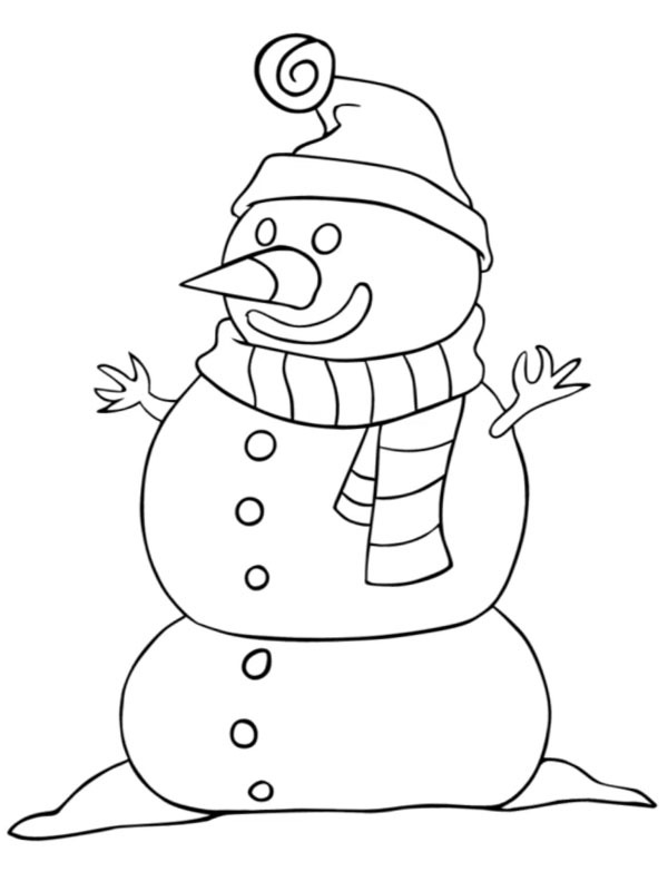 Bonhomme de neige Coloriage