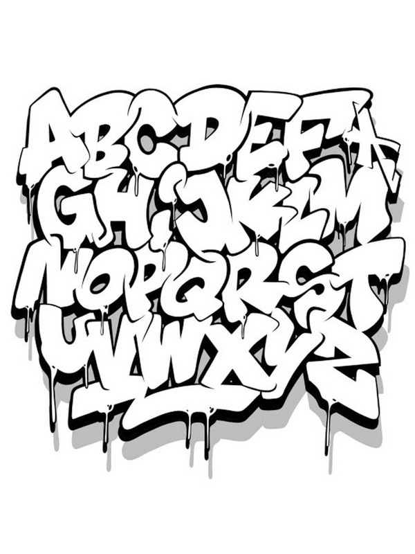 graffiti alphabet Coloriage