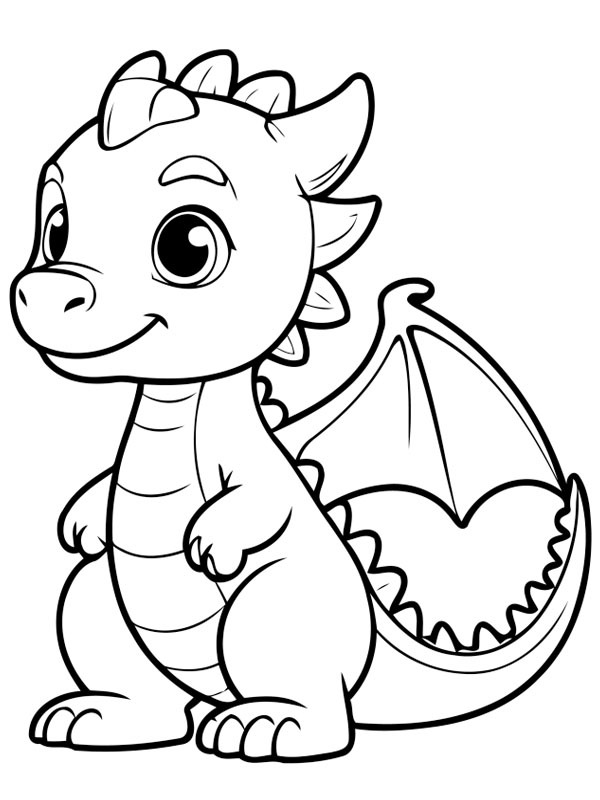 Bébé dragon Coloriage