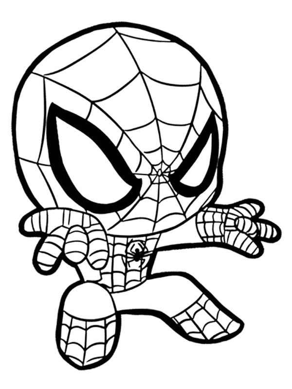 Baby spiderman Coloriage