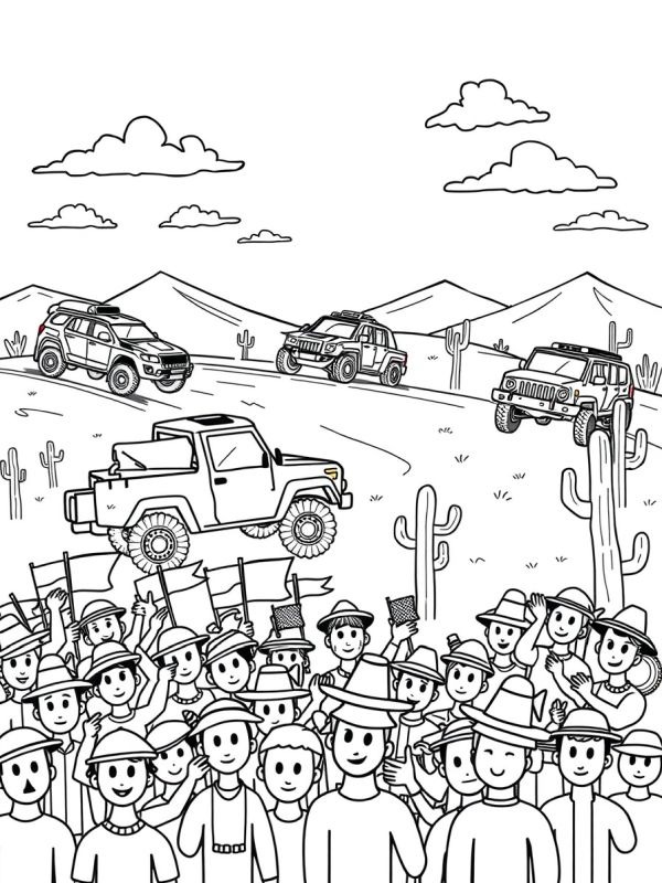 Dakar-rally Coloriage