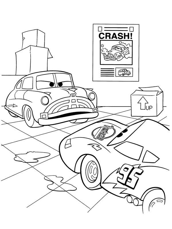 Doc Hudson et Flash McQueen Coloriage