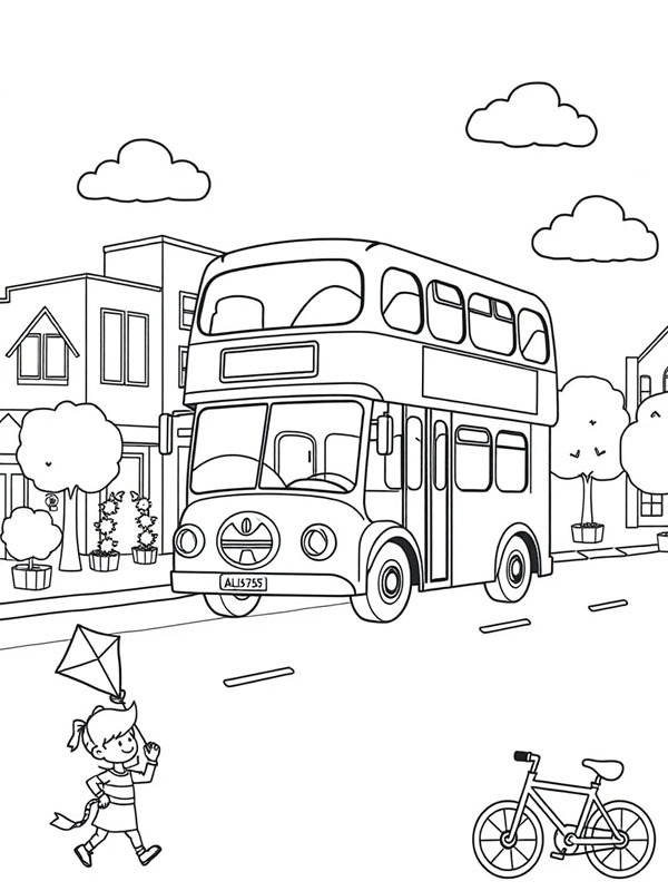 Bus à impériale Coloriage