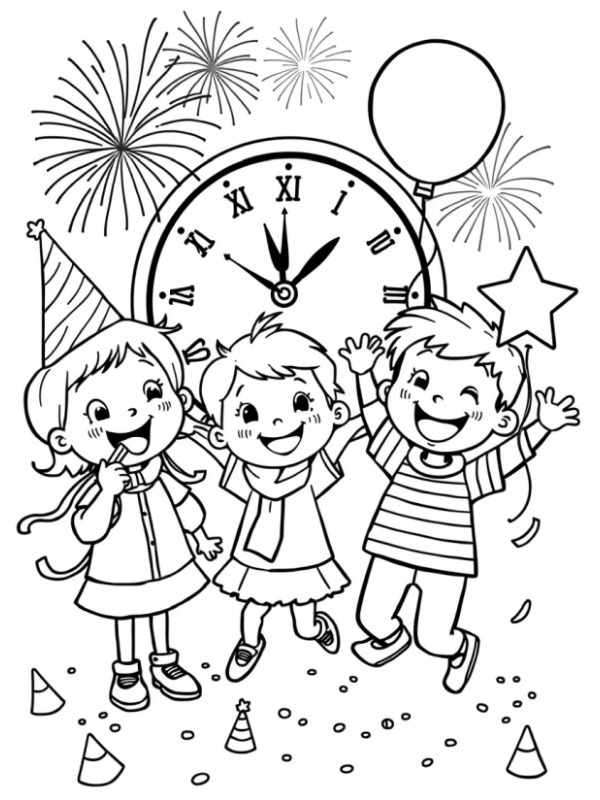 Bonne année Coloriage