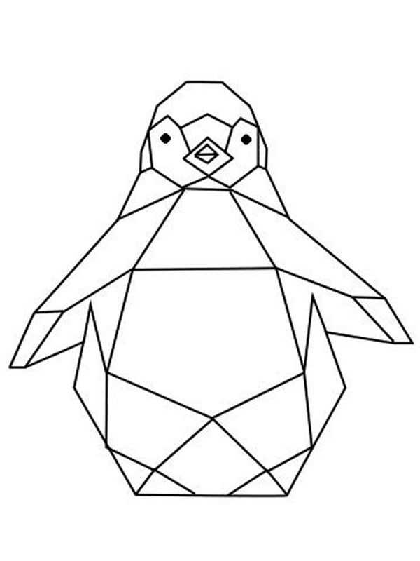 Pingouin géométrique Coloriage