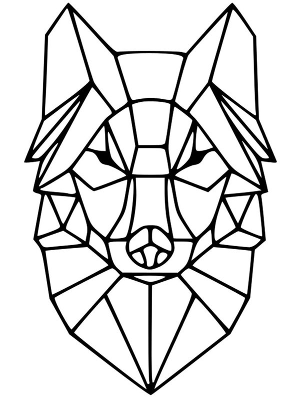 Loup géométrique Coloriage