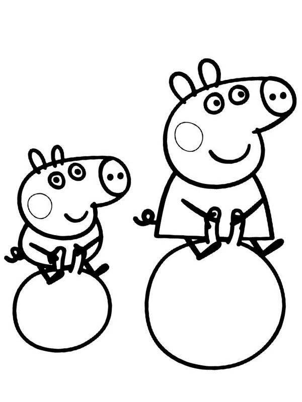 George Pig et Peppa Pig Coloriage