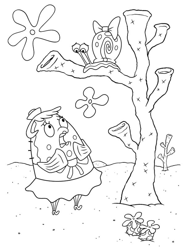 Gary l'escargot et Mme Puff Coloriage