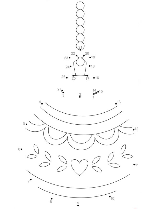 Boule de Noël point à point Coloriage