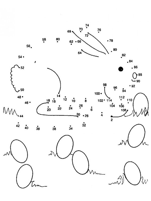 Lapin point à point Coloriage