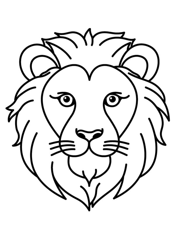 Visage de lion Coloriage