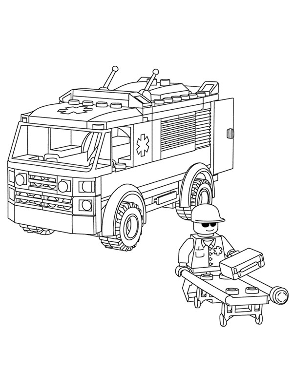 Ambulance LEGO Coloriage