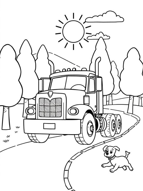 Camion Mack Coloriage