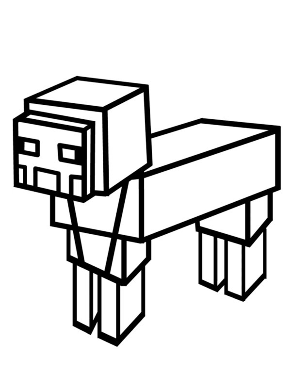 Mouton Minecraft Coloriage