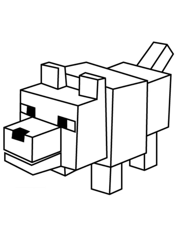 Minecraft Loup Coloriage