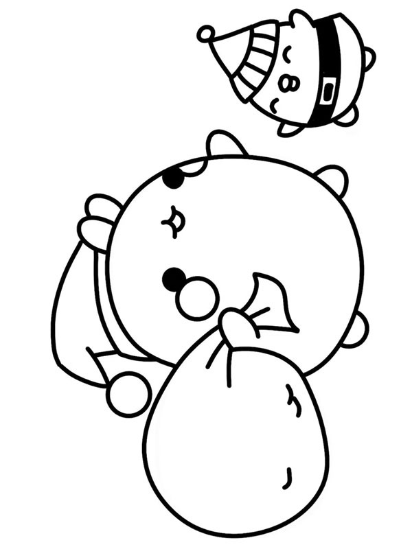 Molang et Piu Piu Noël Coloriage