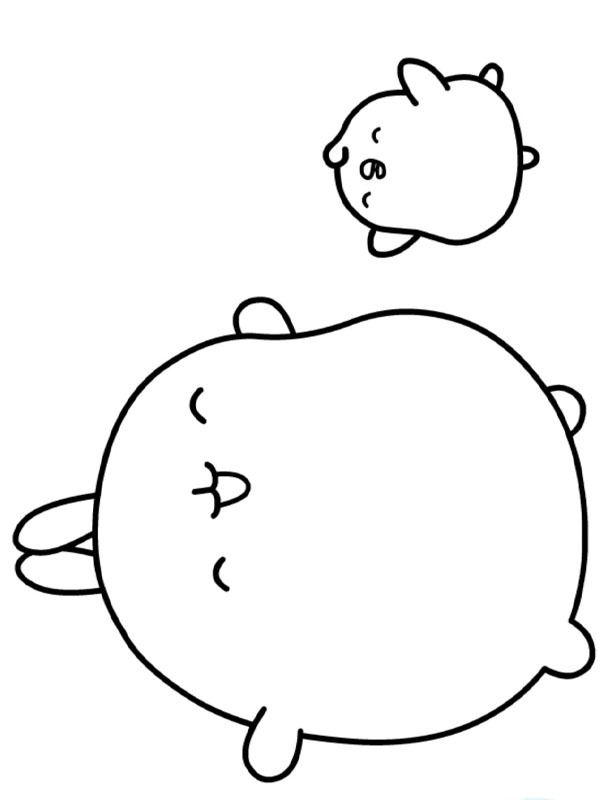 Molang et Piu Piu Coloriage