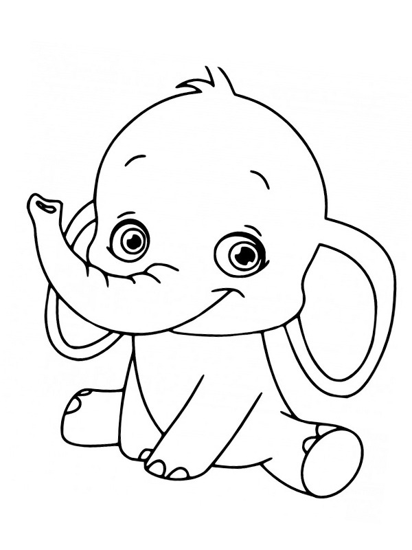 Image à colorier Bébé éléphant
