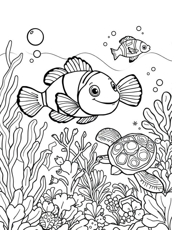 Animaux sous-marins Coloriage