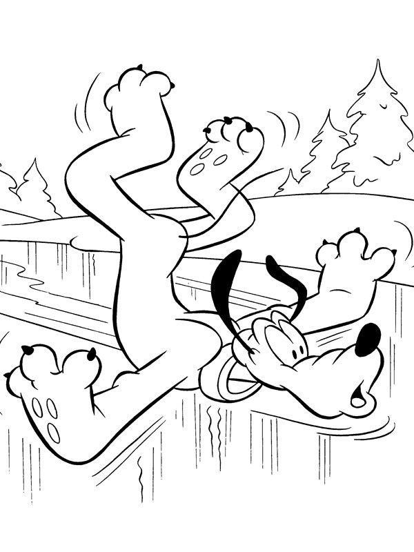 Pluto sur la glace Coloriage