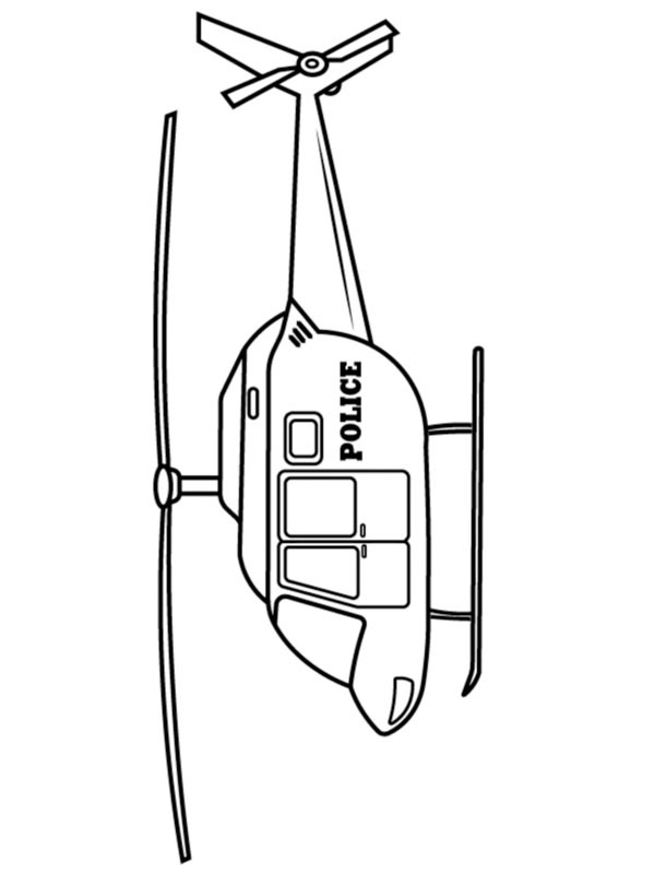 Hélicoptère de police Coloriage