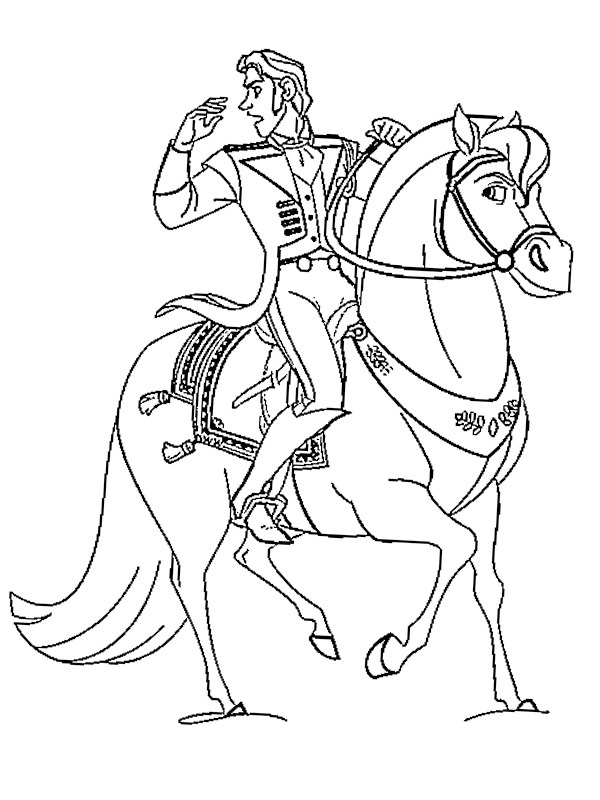 Prince Hans sur son cheval Coloriage