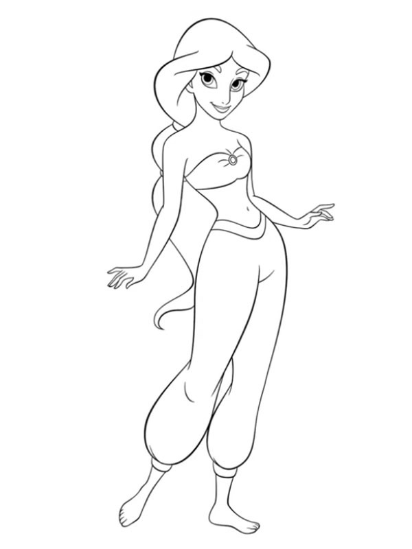 Princesse Jasmine Coloriage