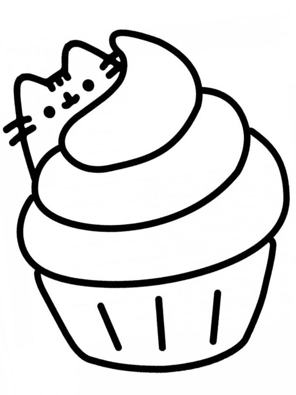 Pusheen muffin Coloriage