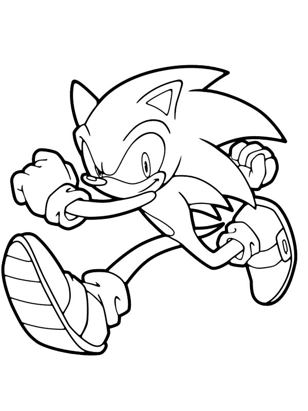 Sonic court Coloriage