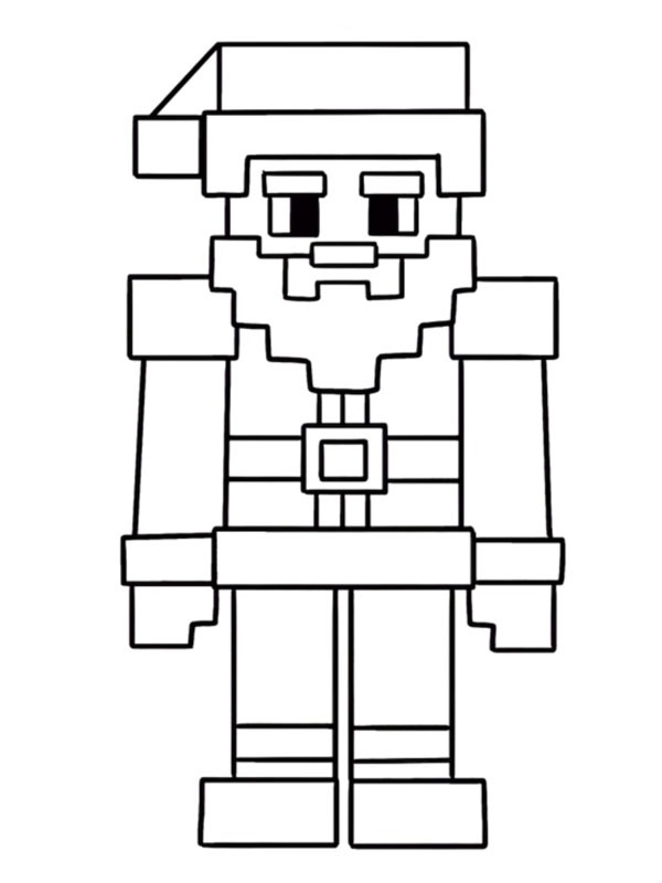 Minecraft Père Noël Coloriage