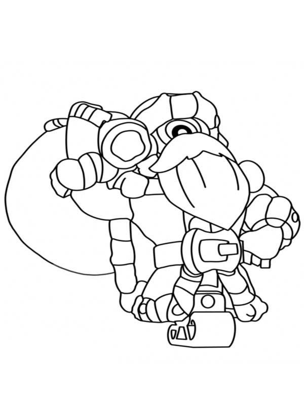 Santa Stu Brawl Stars Coloriage