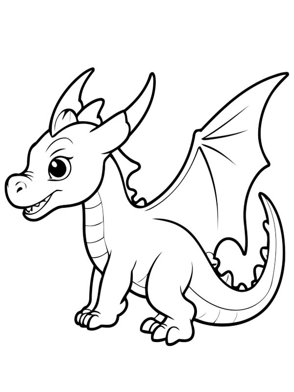 Dragon mignon Coloriage