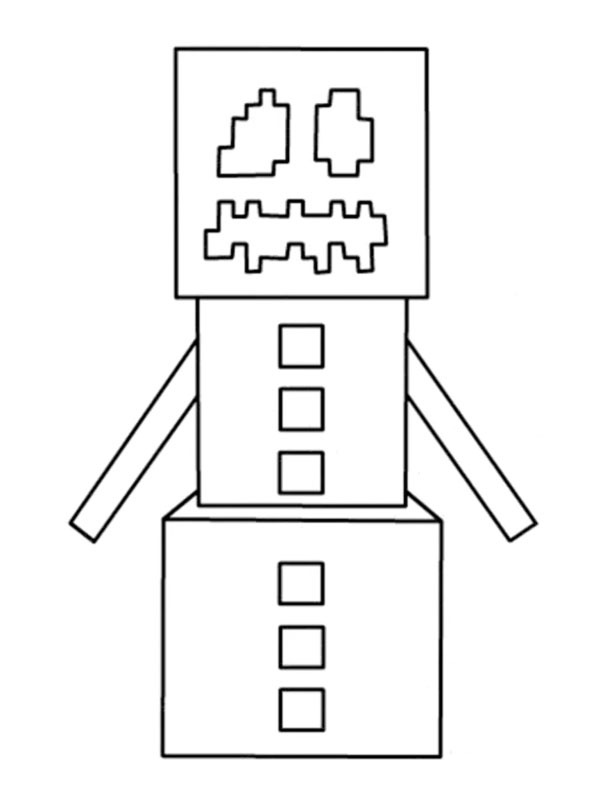 Snow Golem Minecraft Coloriage