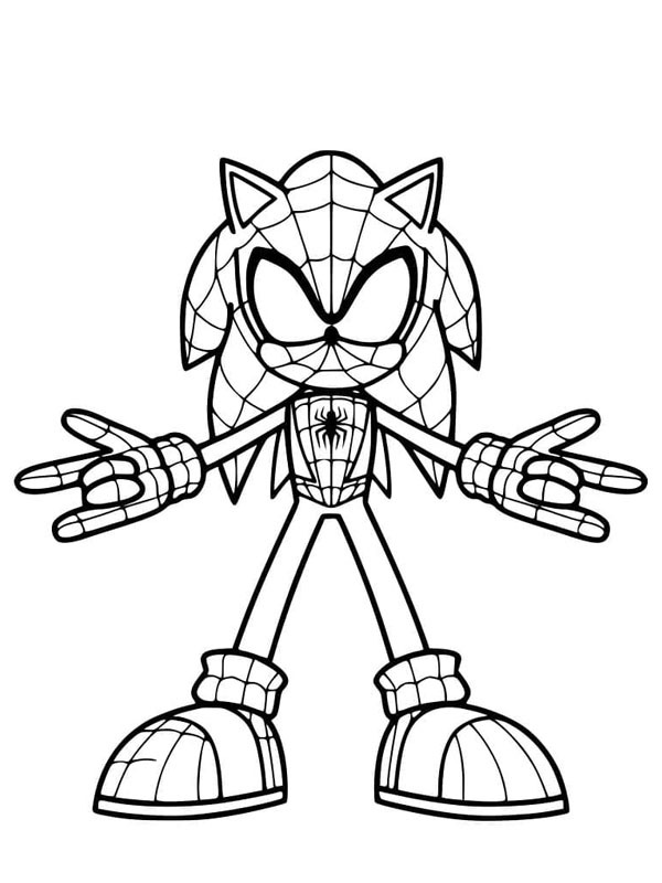 Sonic Spider-Man Coloriage