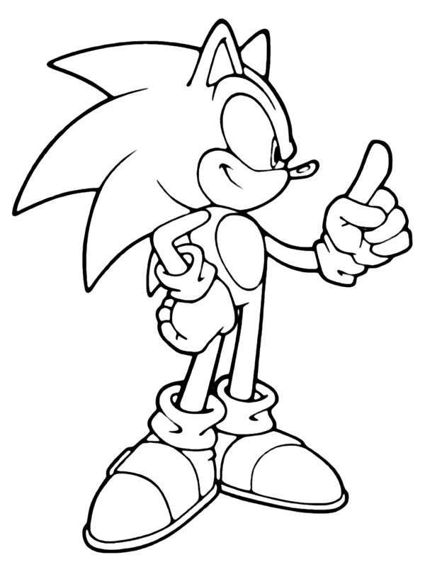 Sonic pointe le doigt Coloriage