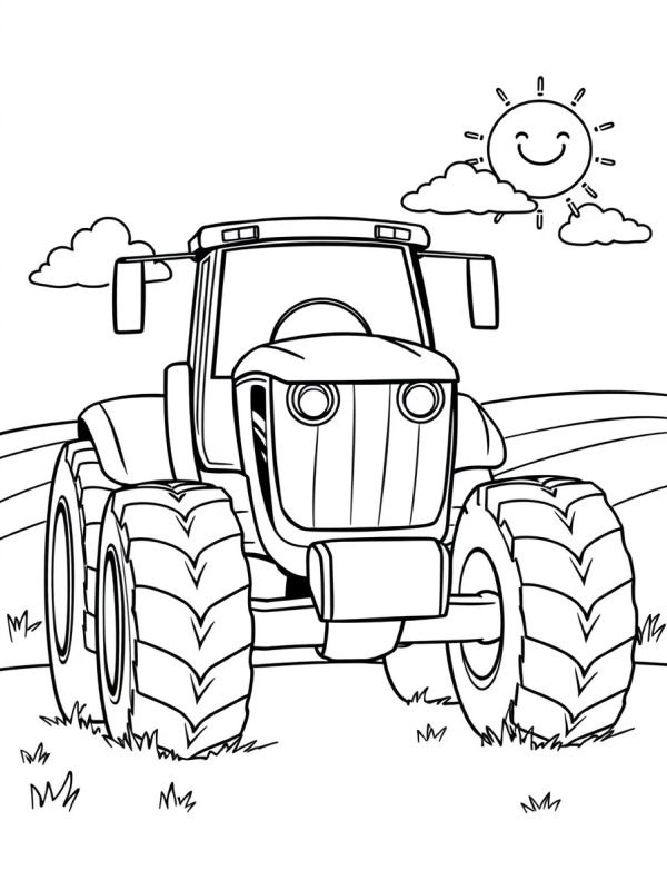 Tracteur John Deere robuste Coloriage