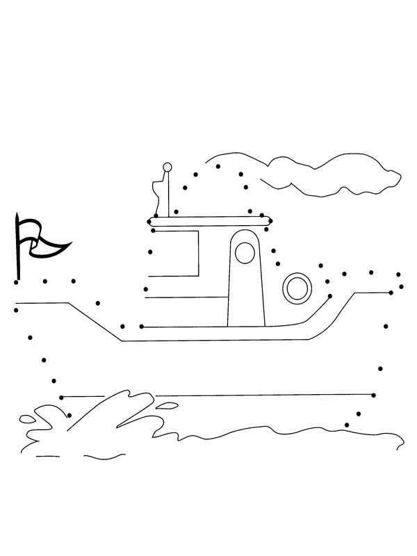 Dessiner un bateau à vapeur Coloriage