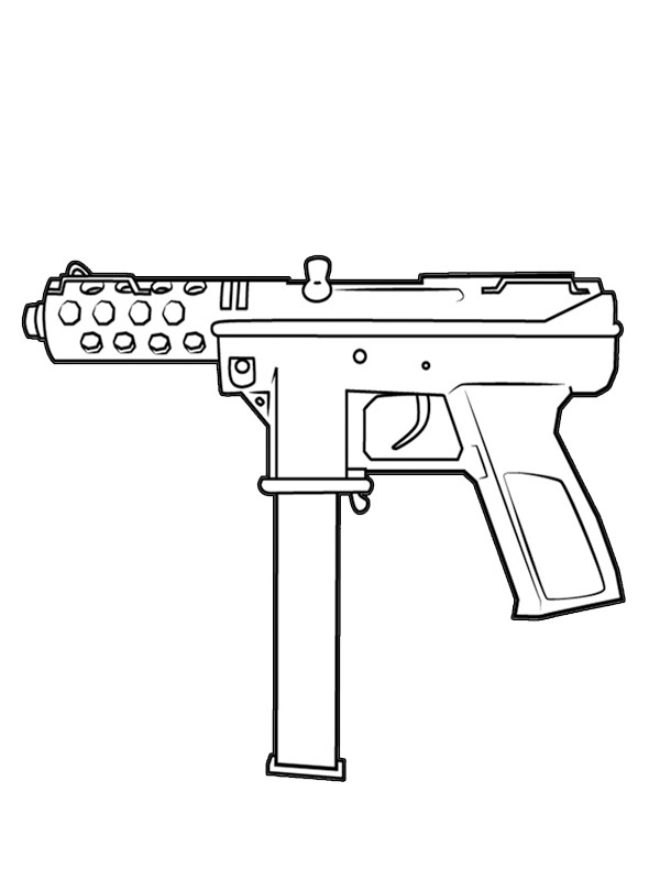 Pistolet TEC-9 Coloriage