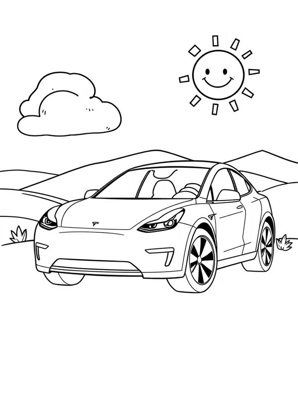 Tesla Model Q Coloriage