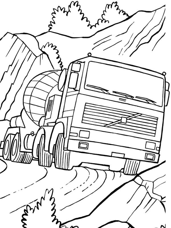 Camion à béton Volvo Coloriage